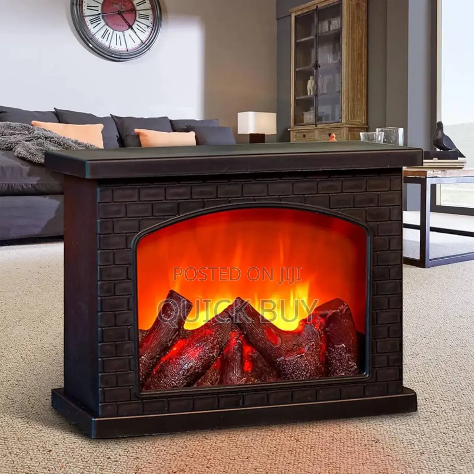 Electric Fireplace Lantern With Realistic Led Flame Effect