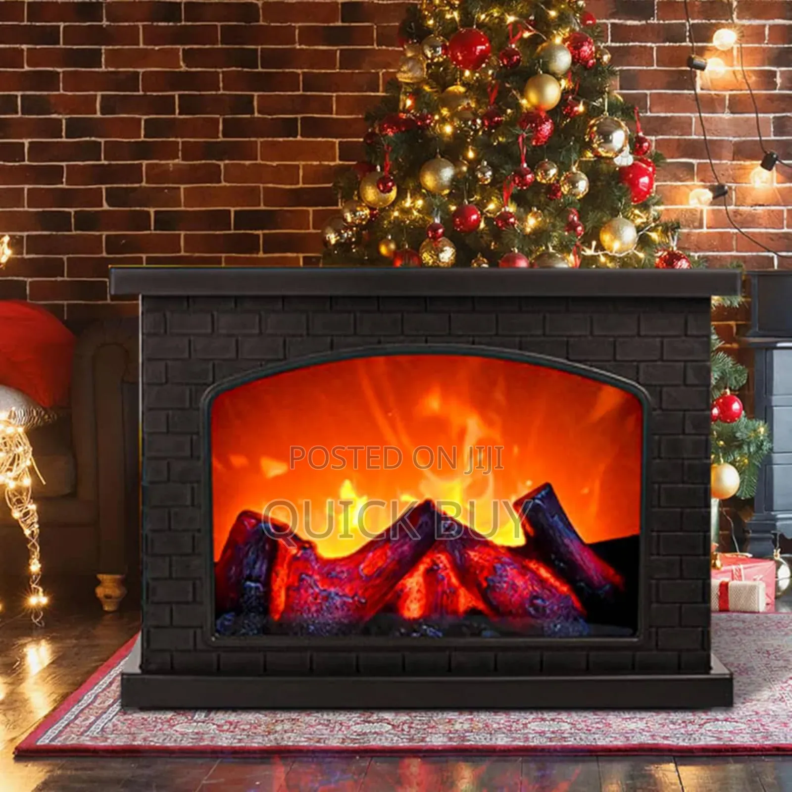 Electric Fireplace Lantern With Realistic Led Flame Effect