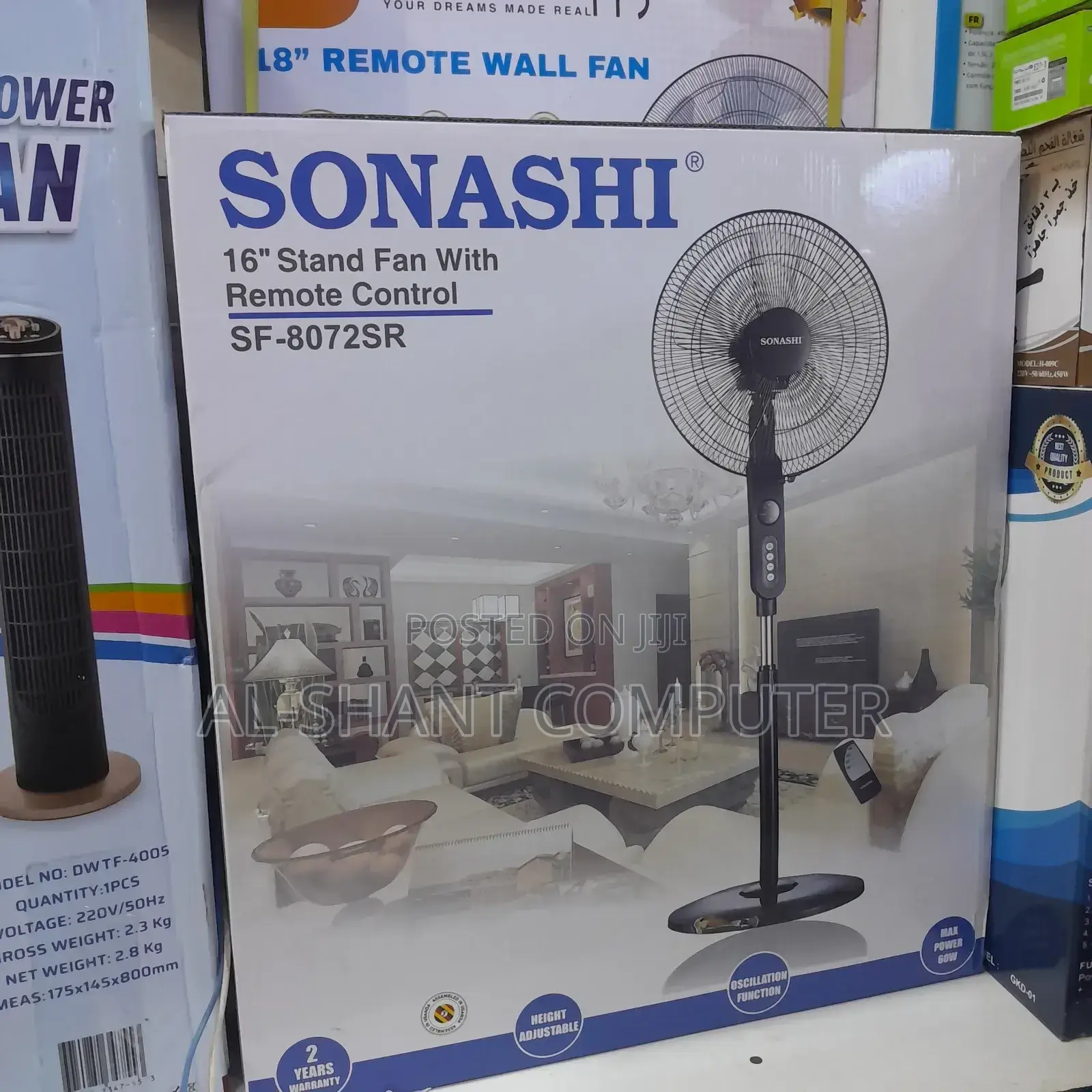 Sonashi 16" Pedestal Fan/Sonashi Stand Fan With Remote
