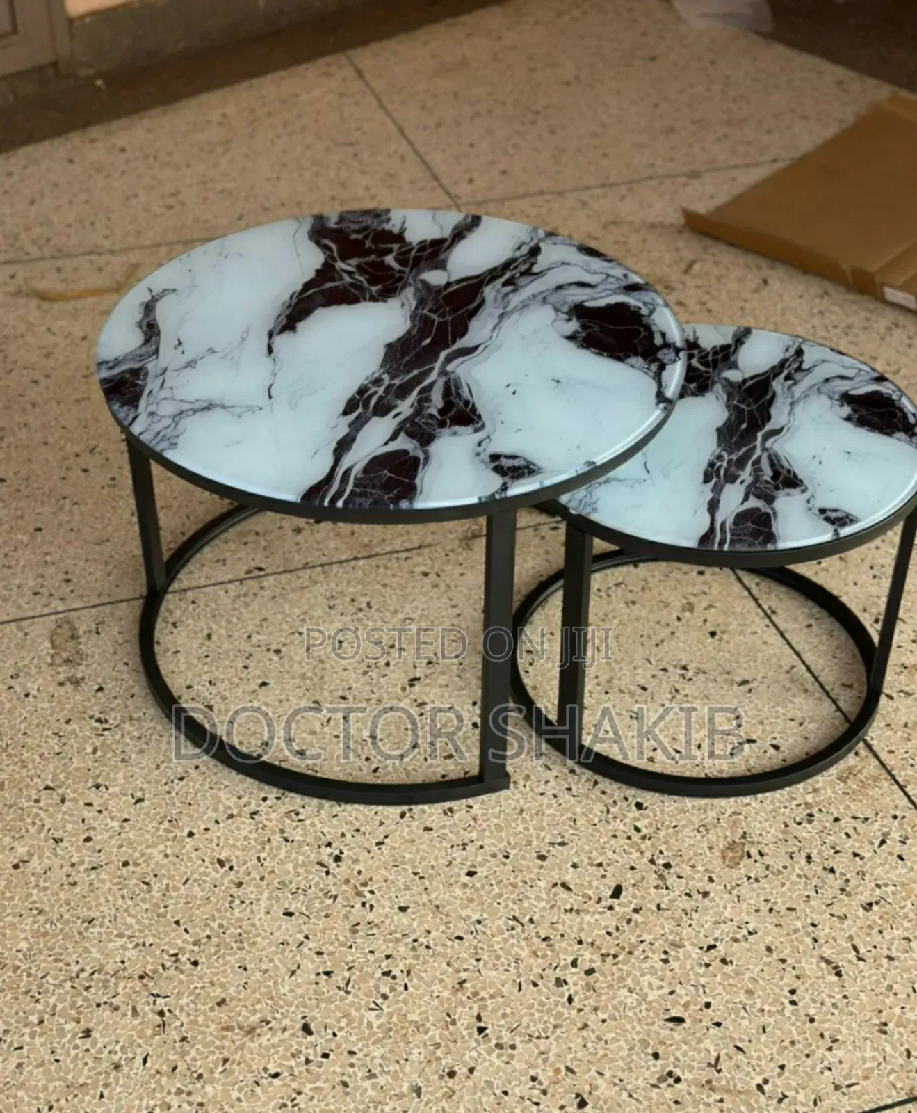 Unique-Quality Round Marble Coffee Set