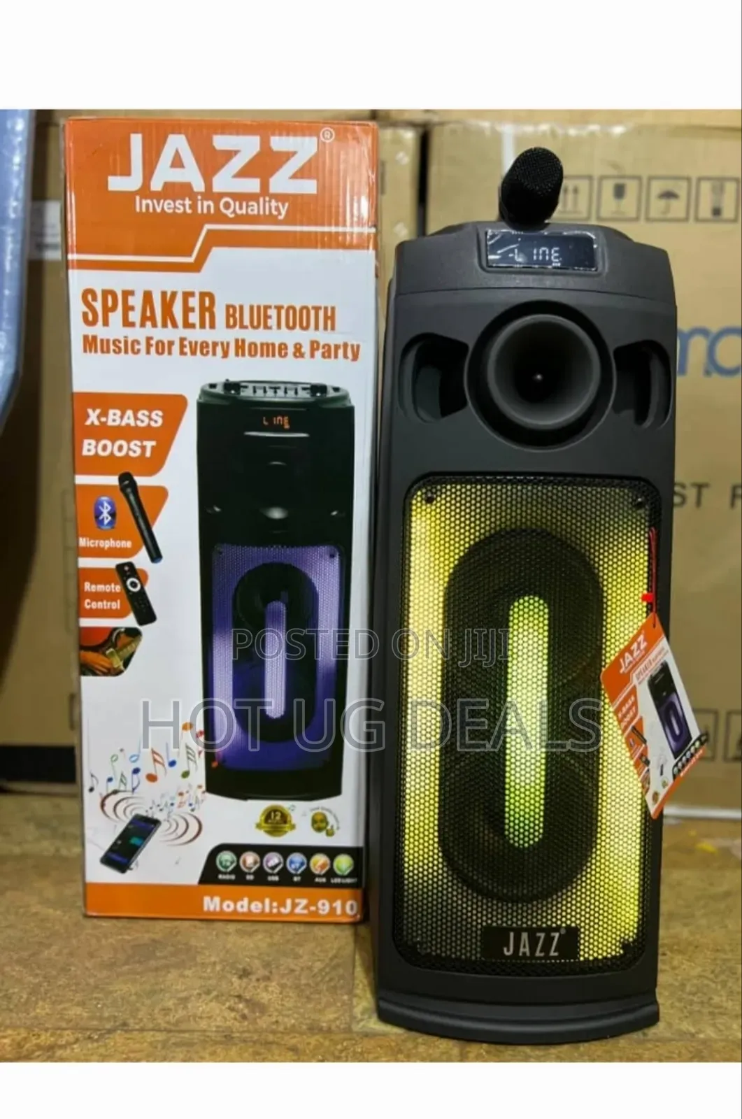 Jazz Portable Bluetooth Speaker With Led Lights & Microphone