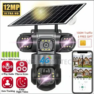 Triple Lens 4g Solar Camera - 10x Zoom- 12mp- Motion Sensor