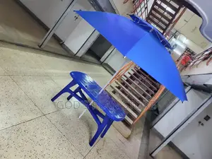 Bar Table and Umbrella Blue Color