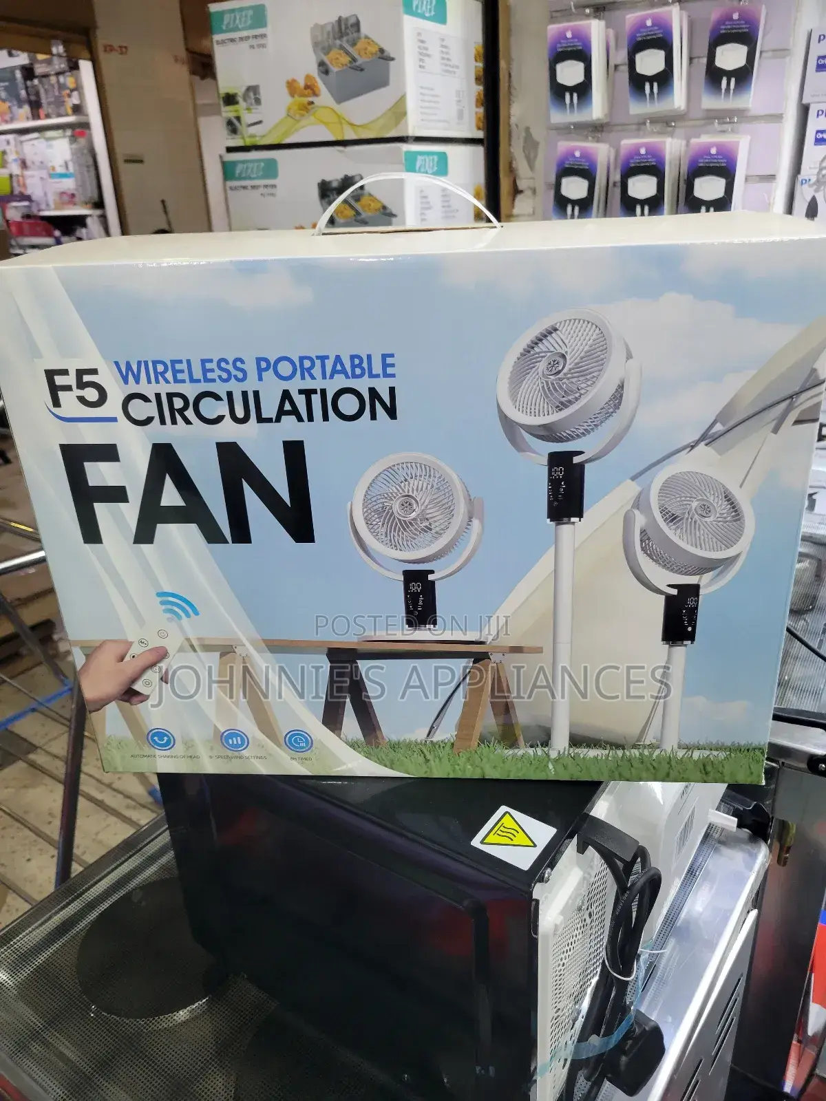 F5 Wireless Potable Circulation Fan With Remote Control