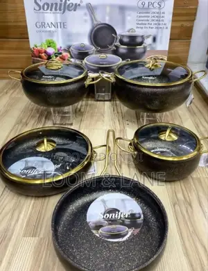 Sonifer 9-Piece Wear-Resistant Non-Stick Granite Cookware