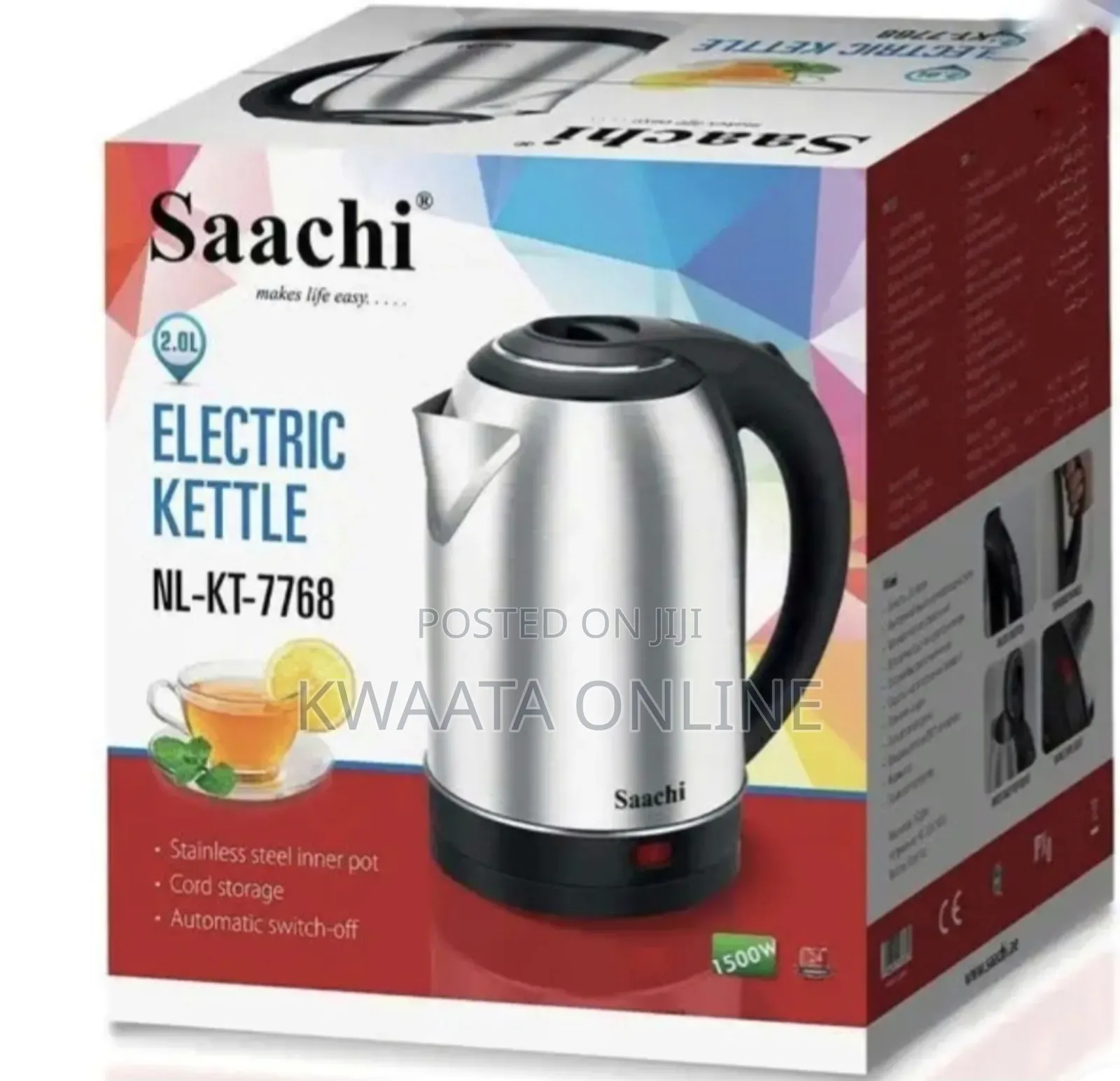 2l Saachi Electric Kettle Silver Nl-Kt-7751