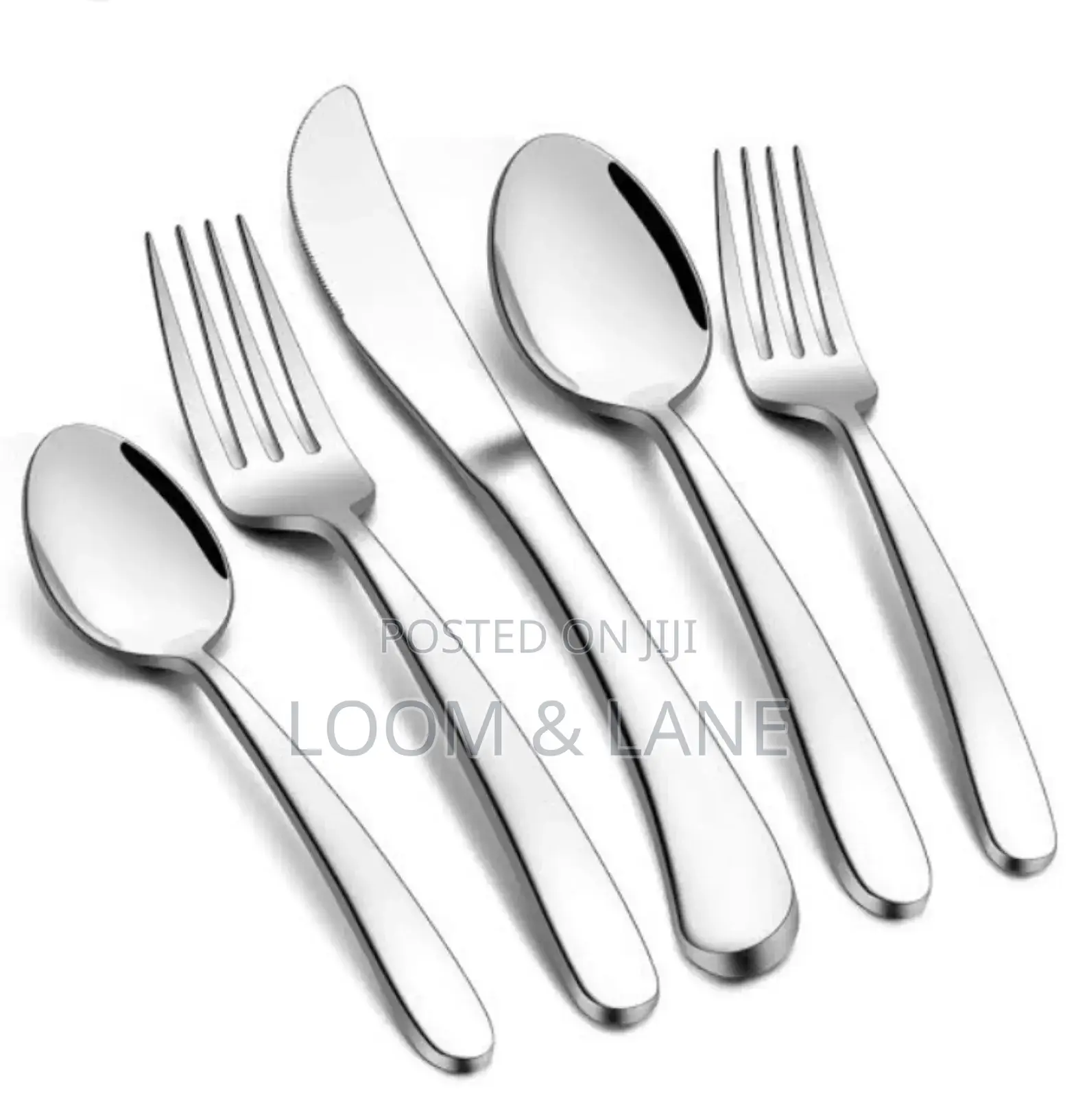 24-Piece Cutlery Set-Silver Stainless Steel