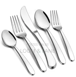24-Piece Cutlery Set-Silver Stainless Steel