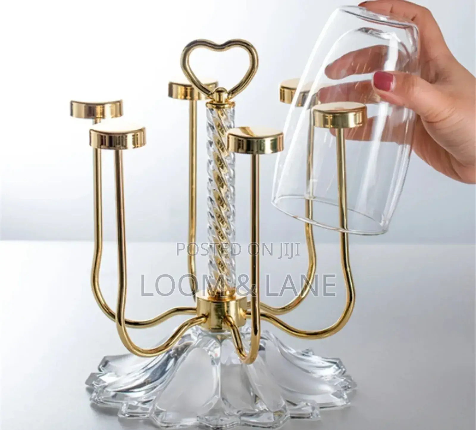 Gold/Silver Upside-Down Glass Holder