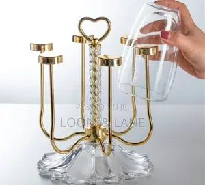 Gold/Silver Upside-Down Glass Holder