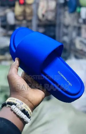 Original Blue Y-3 Yamamoto Slides Push In Sandals