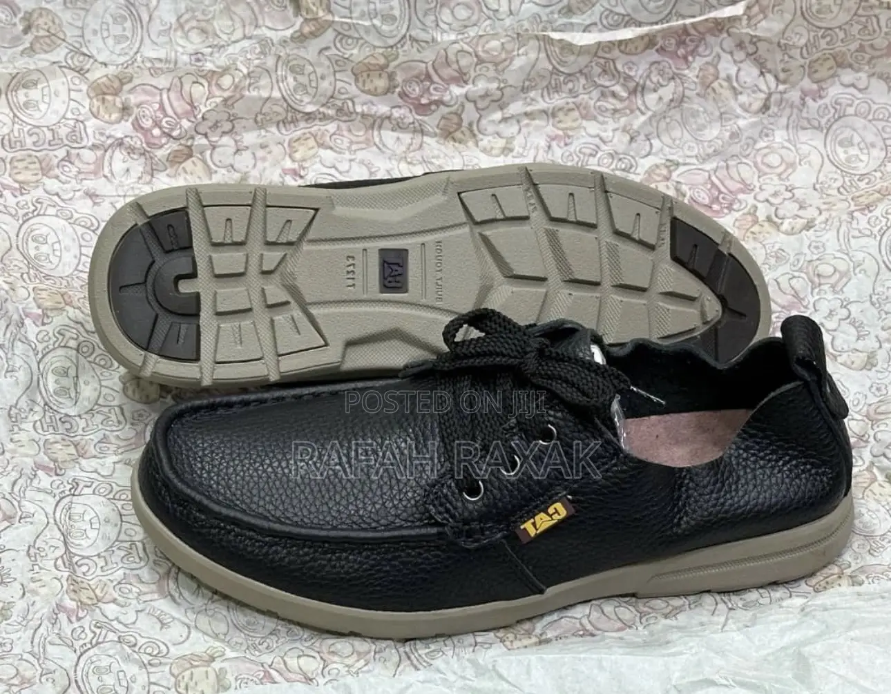 Men’S Black Cat Smart Casual Low Shoes