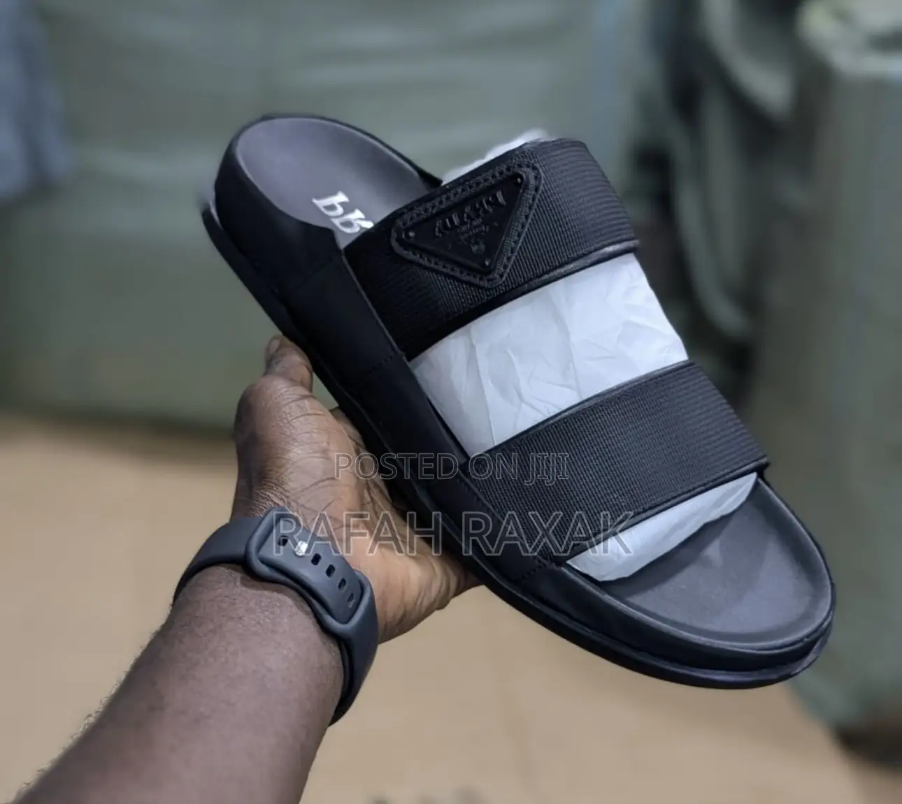 Men’S Super Classic Double Strap Prada Sandals