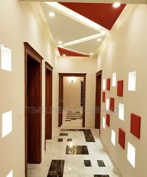 Gypsum Ceiling With Gold Accents