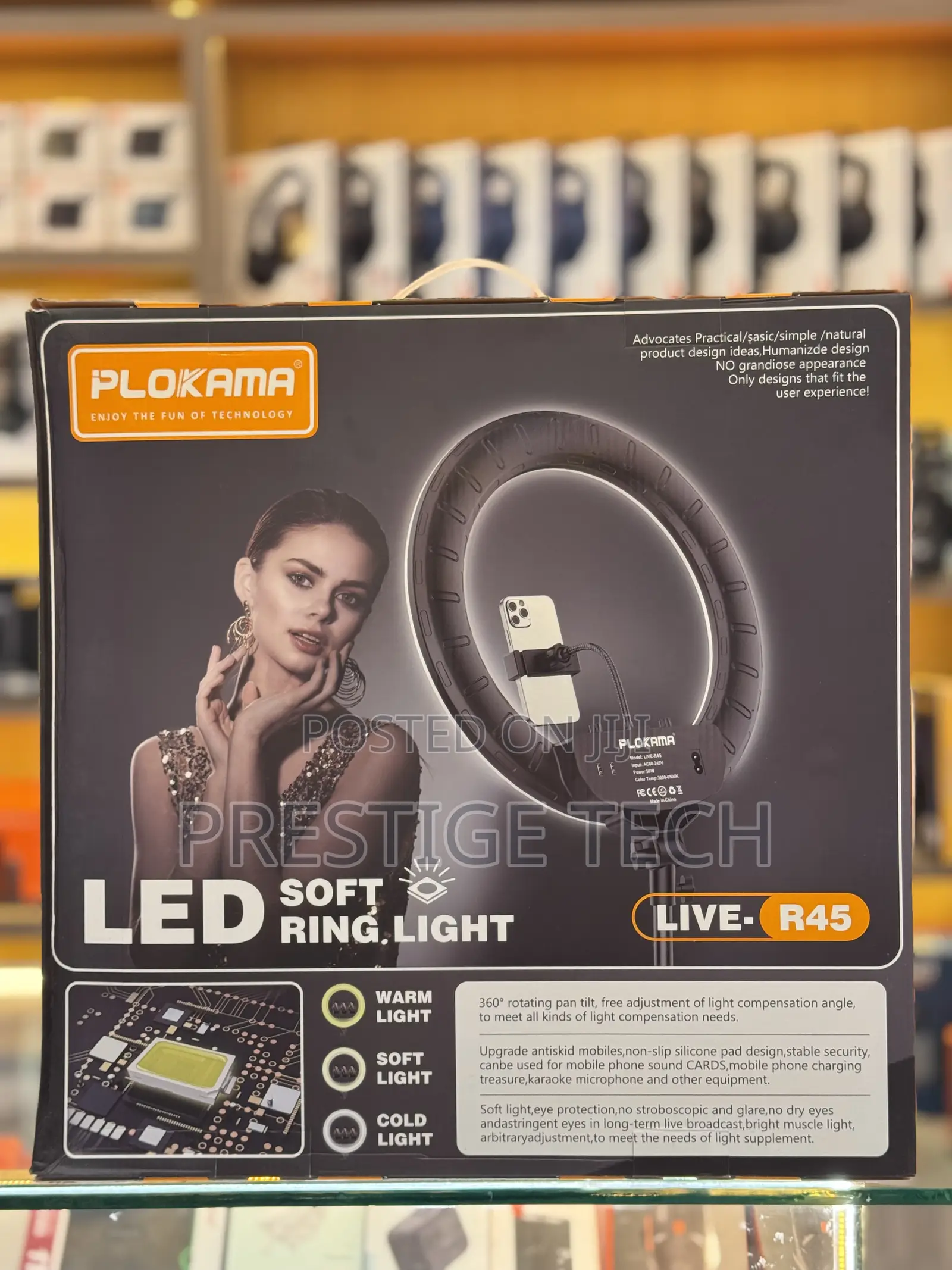 Plokama 18 Inch Led Ring Light With Remote & Usb Charging