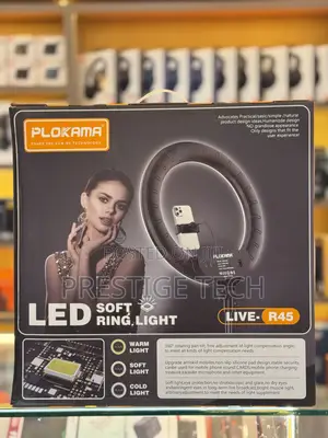 Plokama 18 Inch Led Ring Light With Remote & Usb Charging