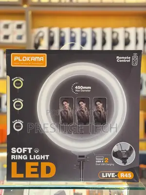Plokama 18 Inch Led Ring Light With Remote & Usb Charging