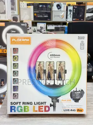 Plokama 18 Inch Rgb Ring Light Live R45 Pro With Remote