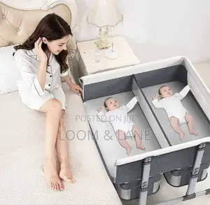 Twin Bassinet Fot Infant, Bedside Crib for 2 Babies