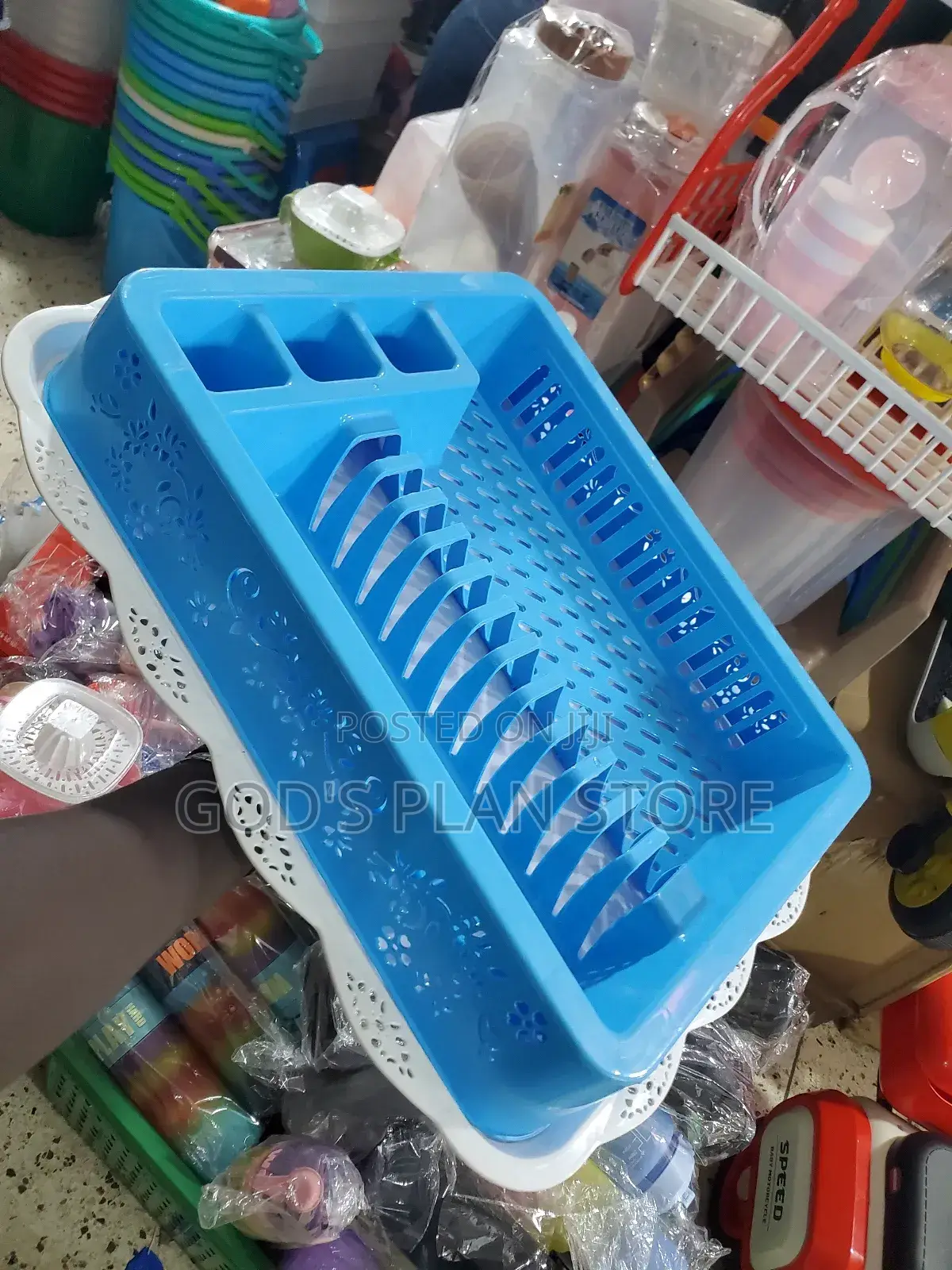Plastic Dish Rack With Tray