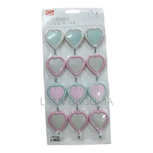 Adhesive Wall Sticky Hooks - 12 in Pack