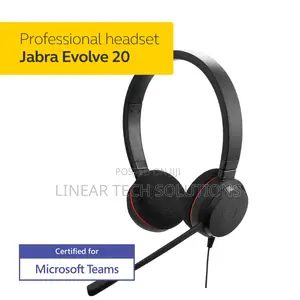 Jabra Evolve 20 Microsoft Lync Stereo Headset, Black
