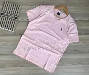 Pink Polo v-Neck Cotton Tshirts