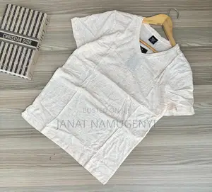 Off White Pink v-Neck Cotton Tshirts