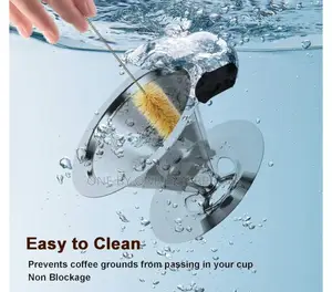 Stainless Steel Coffee Filter With Over Funnel Dripper.