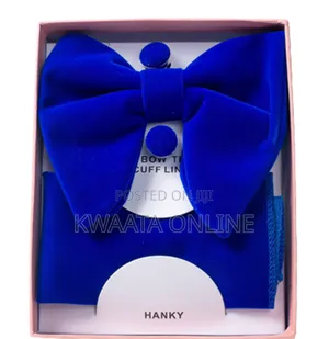 Velvet Bow Ties Cufflinks Pocket Square Sets With Gift Box