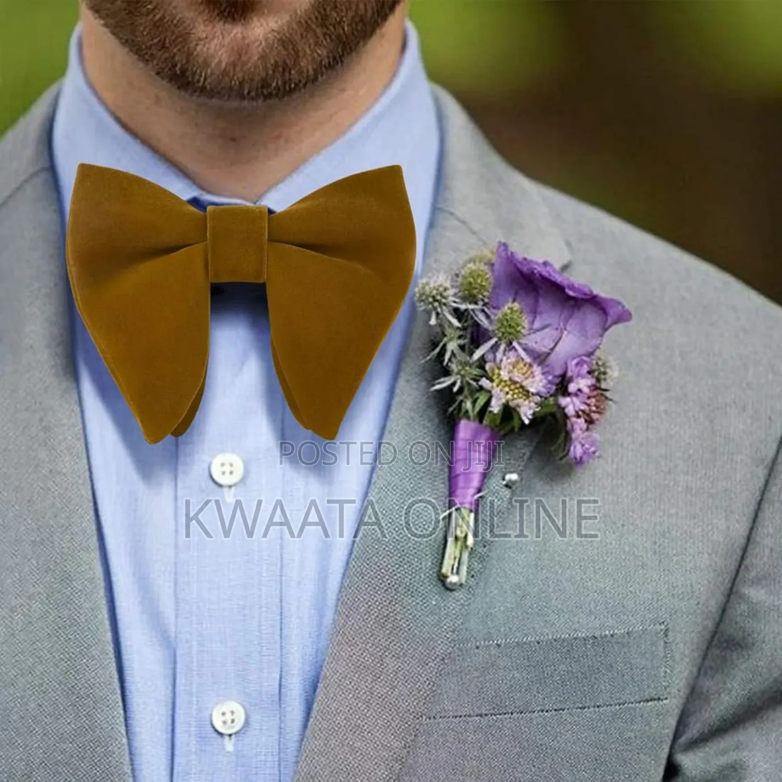 Velvet Bow Ties Cufflinks Pocket Square Sets With Gift Box