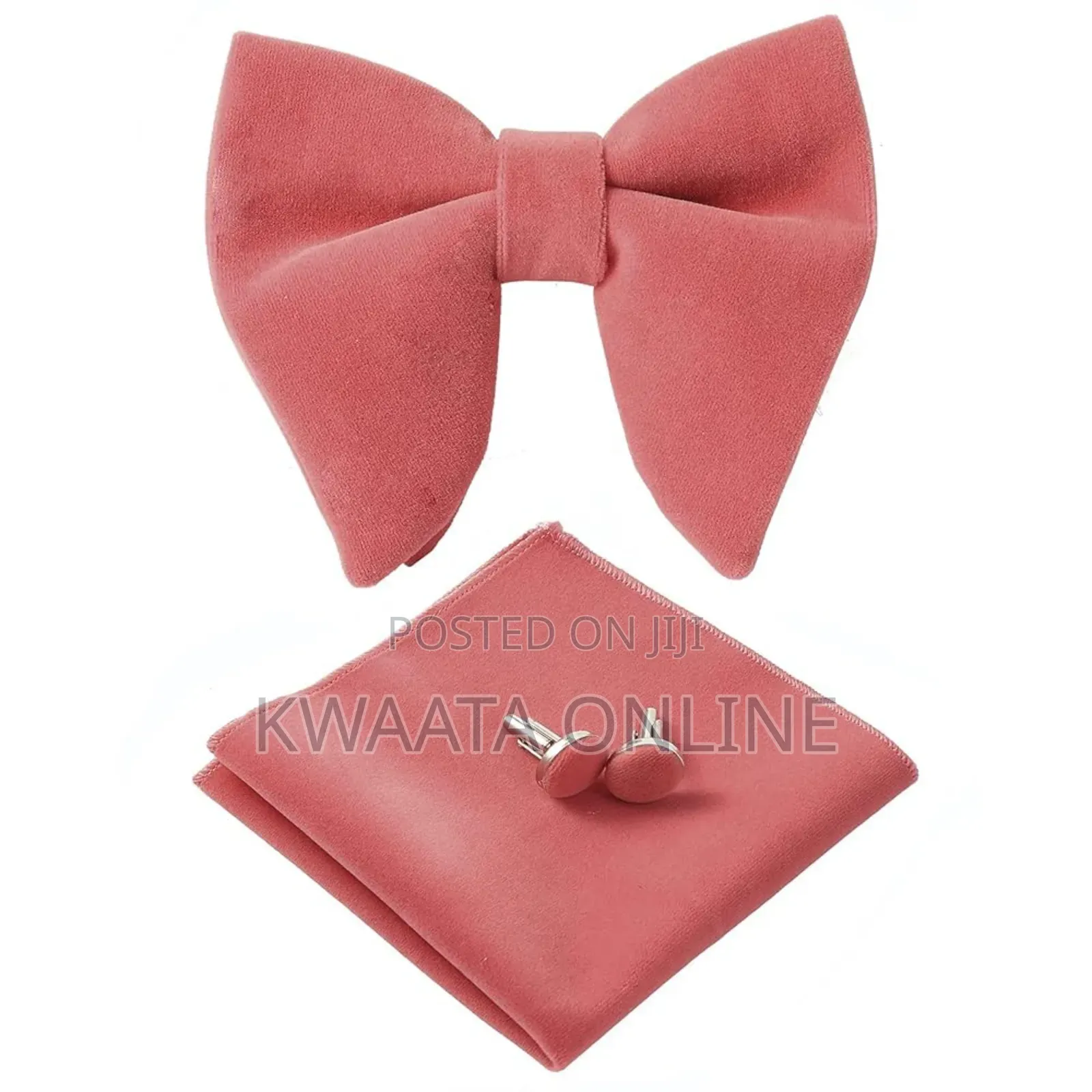 Velvet Bow Ties Cufflinks Pocket Square Sets With Gift Box