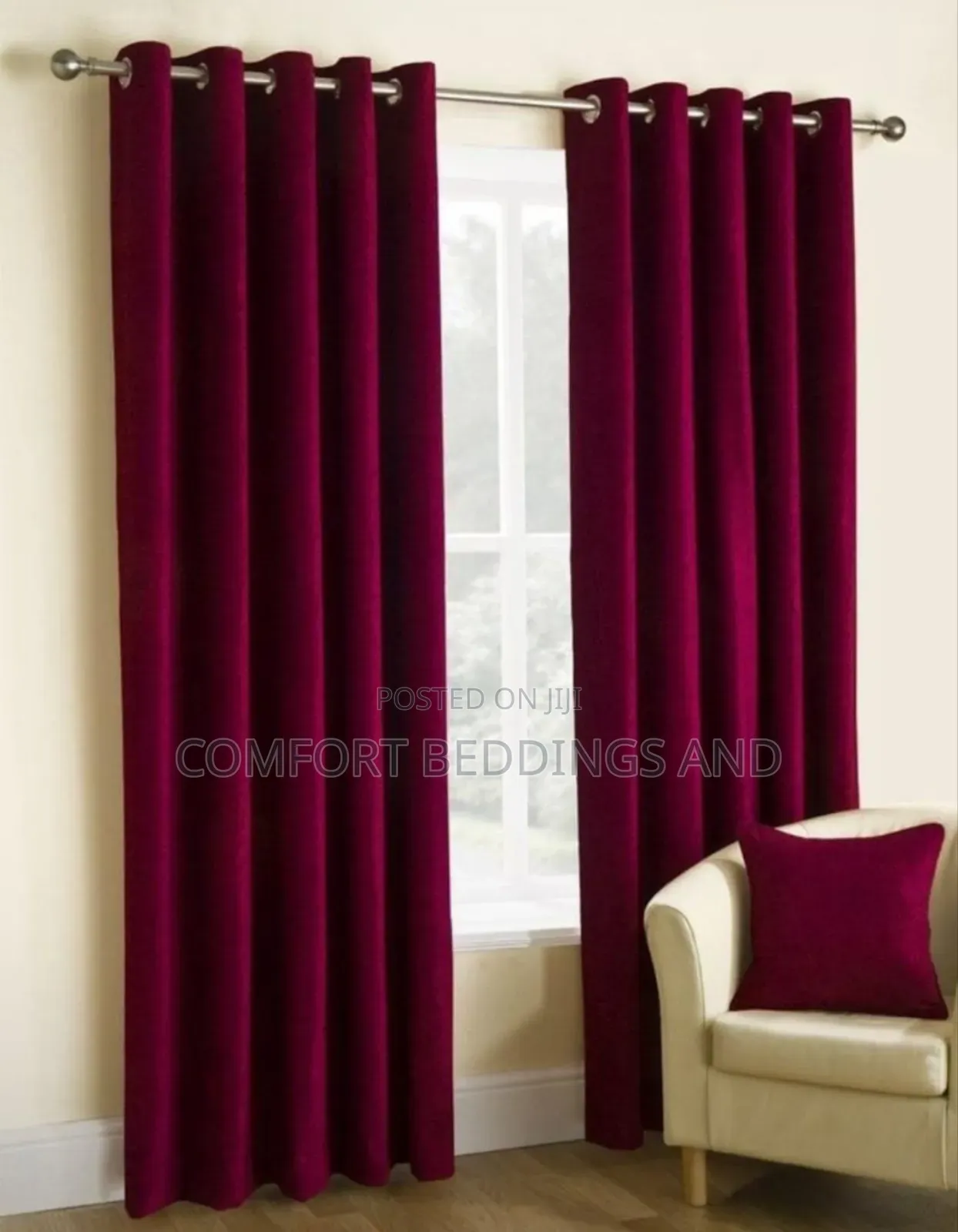 Pair Of Curtains  Maroon