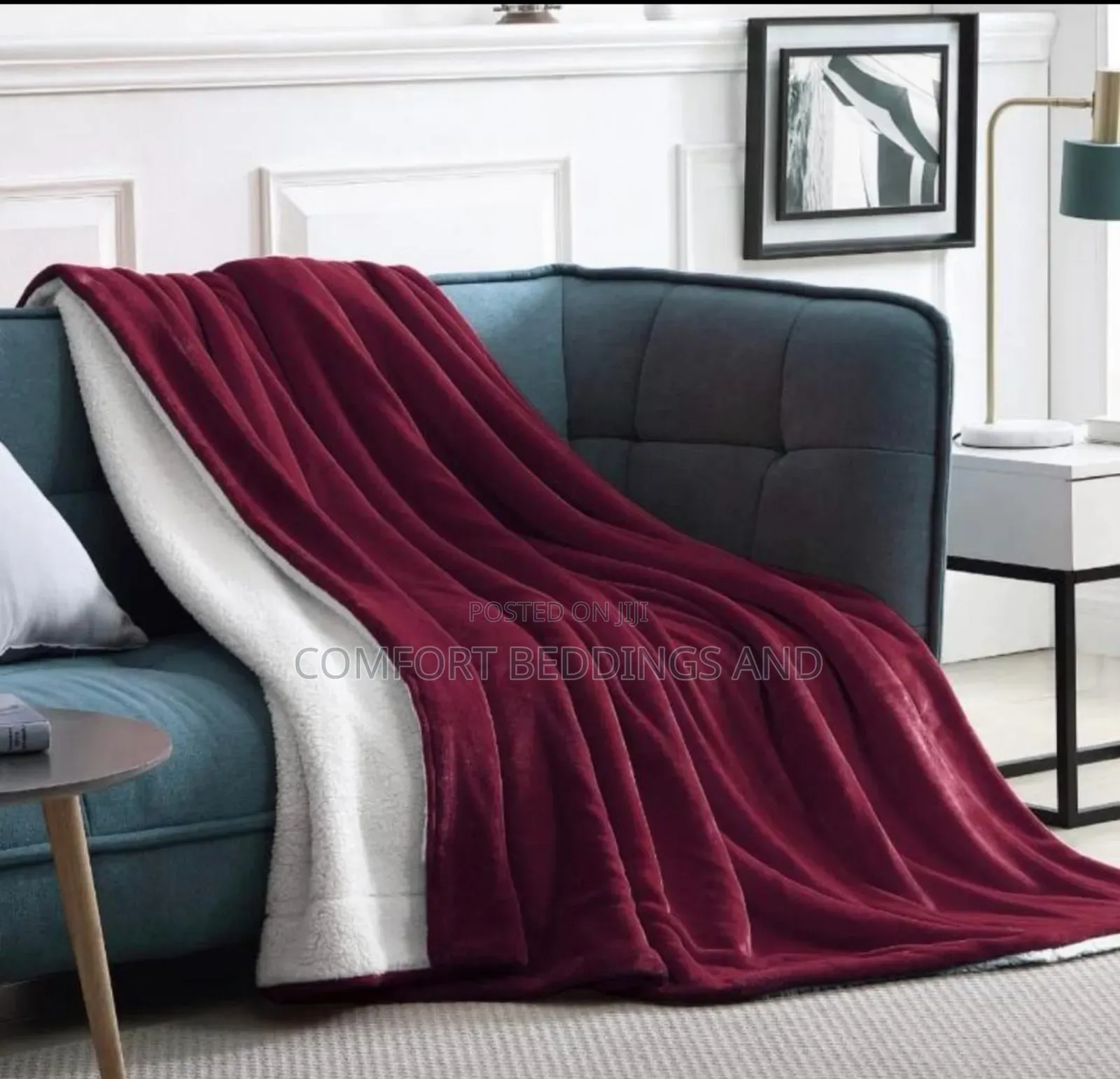 Cotton Fleece Blanket Maroon