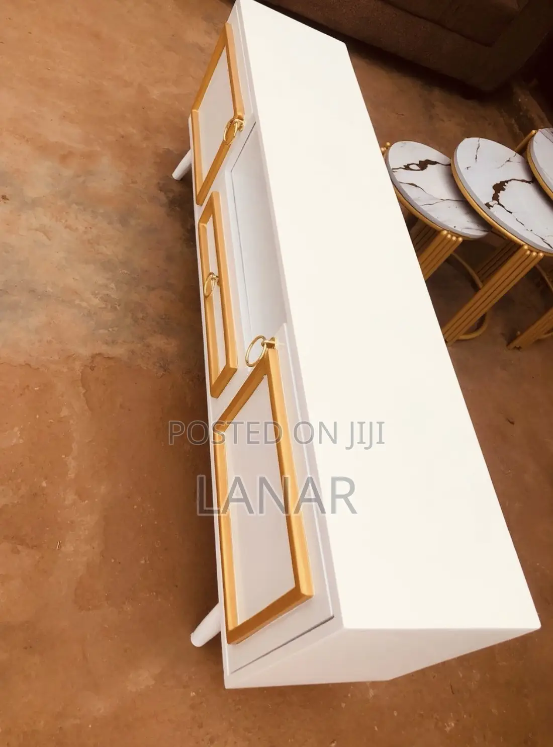 Tv Stand White Gold