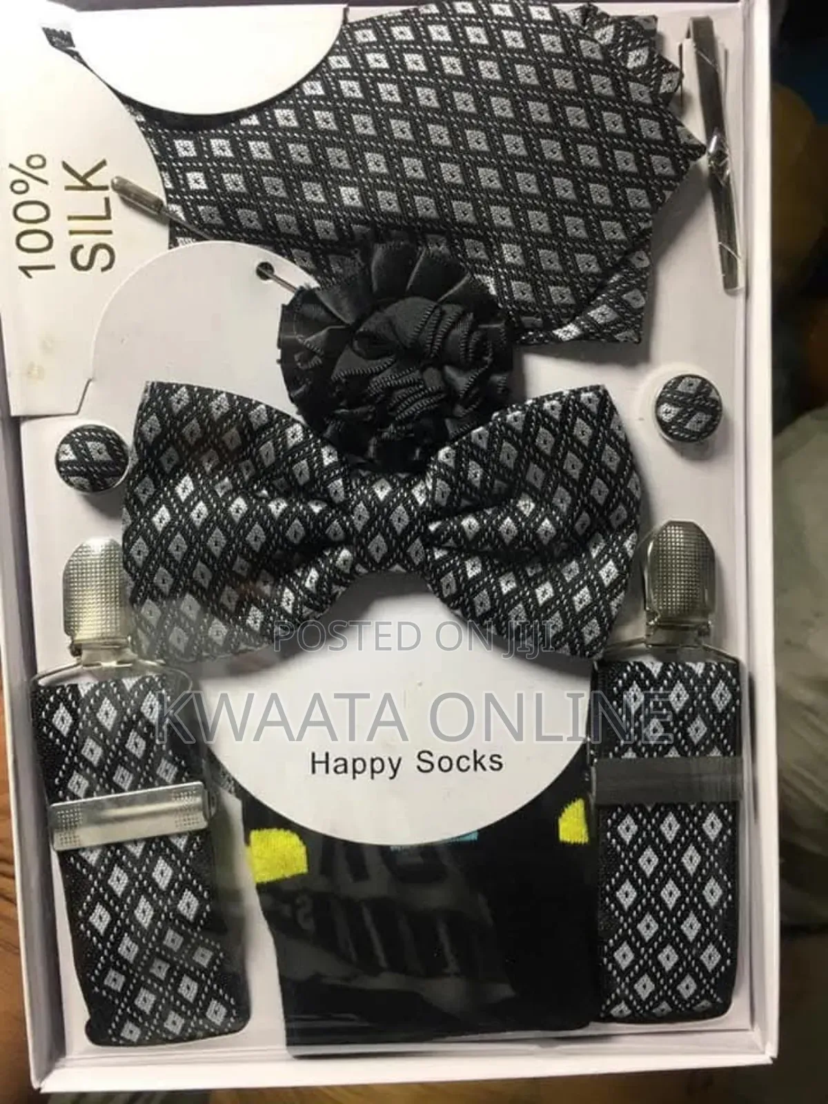 7 Piece Pack Men’S Accessories Set, Necktie,Socks, Etc
