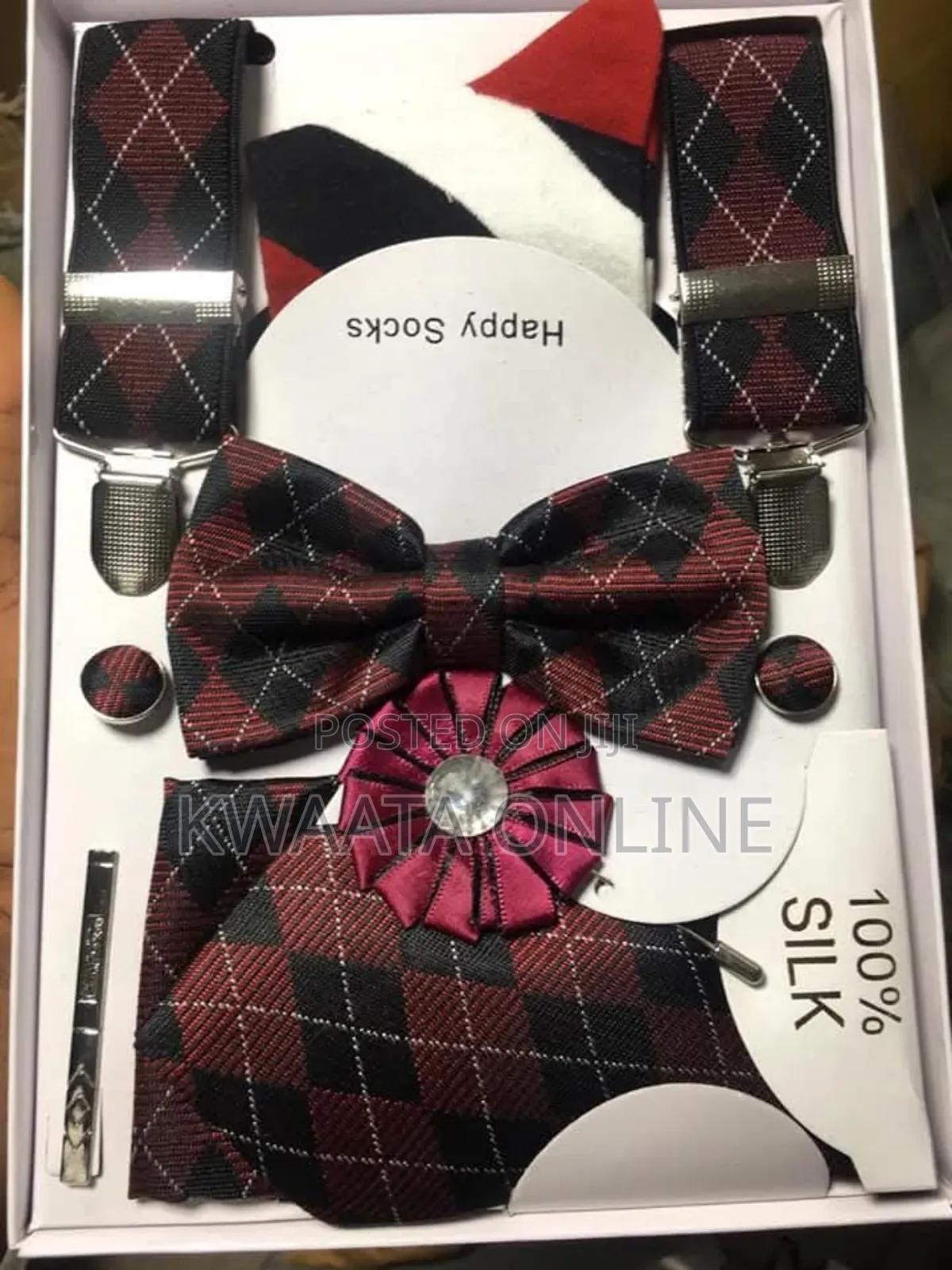 7 Piece Pack Men’S Accessories Set, Necktie,Socks, Etc