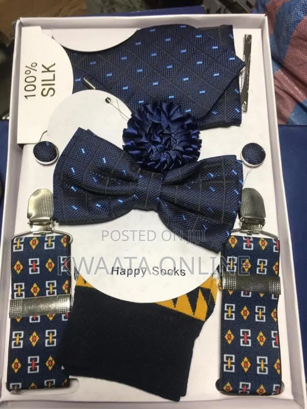 7 Piece Pack Men’S Accessories Set, Necktie,Socks, Etc
