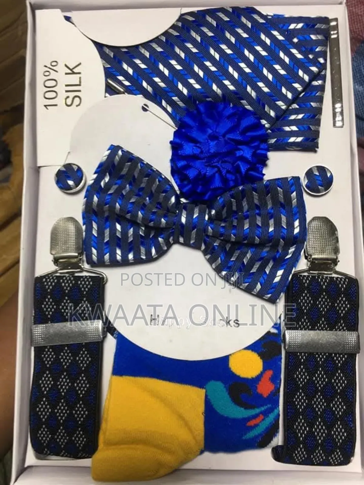 7 Piece Pack Men’S Accessories Set, Necktie,Socks, Etc
