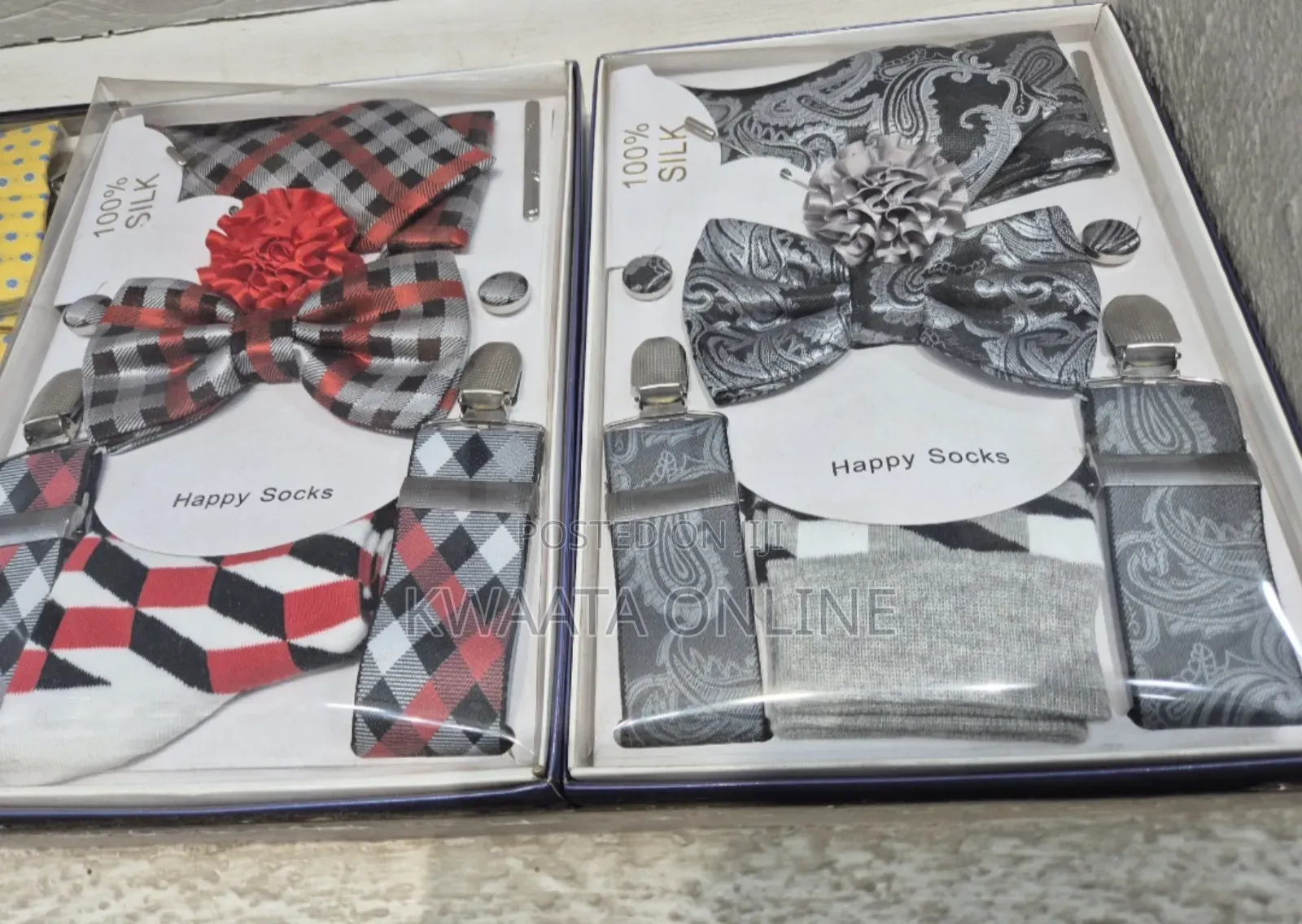 7 Piece Pack Men’S Accessories Set, Necktie,Socks, Etc