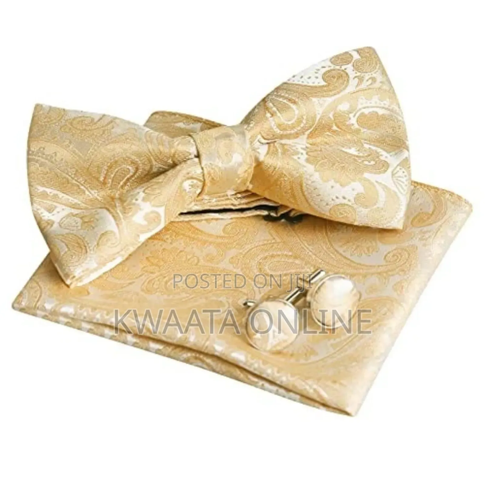 Men Floral Bow Ties Pocket Square Cufflinks Bowties Set