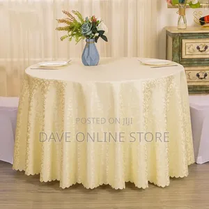 Multicolour Table Covers Flower Beige Yellow Round 300cm