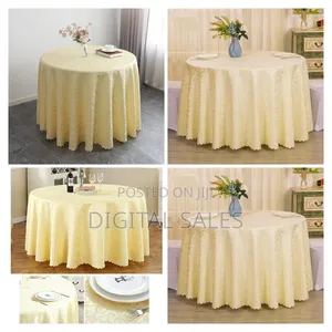 Wedding Hotel Banquet Beige Round Cover Home Tablecloth