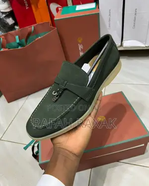 Original Men’S Green Summer Walk Loro Piana Suede Loafers