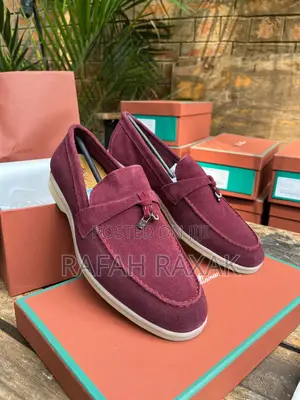 Original Maroon Loro Piano Summer Walk Suede Loafers