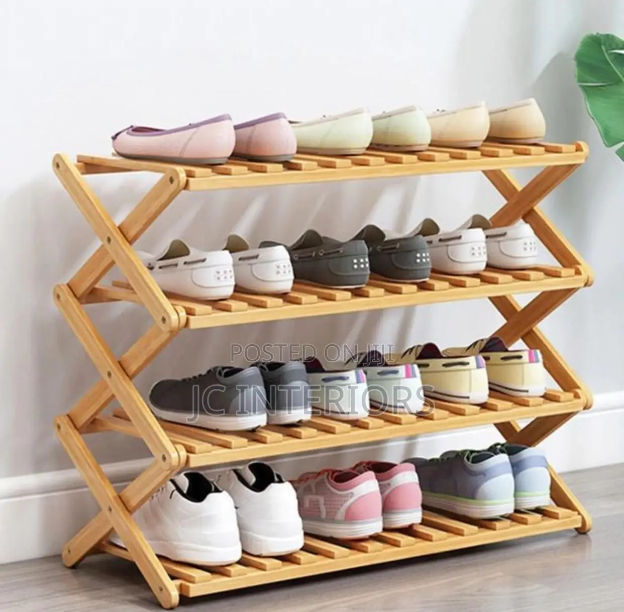 4 Layer Bambo Shoe Rack - Brown