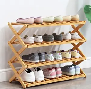 4 Layer Bambo Shoe Rack - Brown