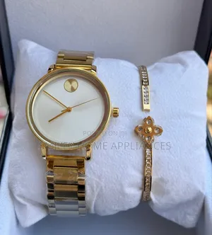 Movado Women's Golden Wrist Piece With a Bracelet at Discount