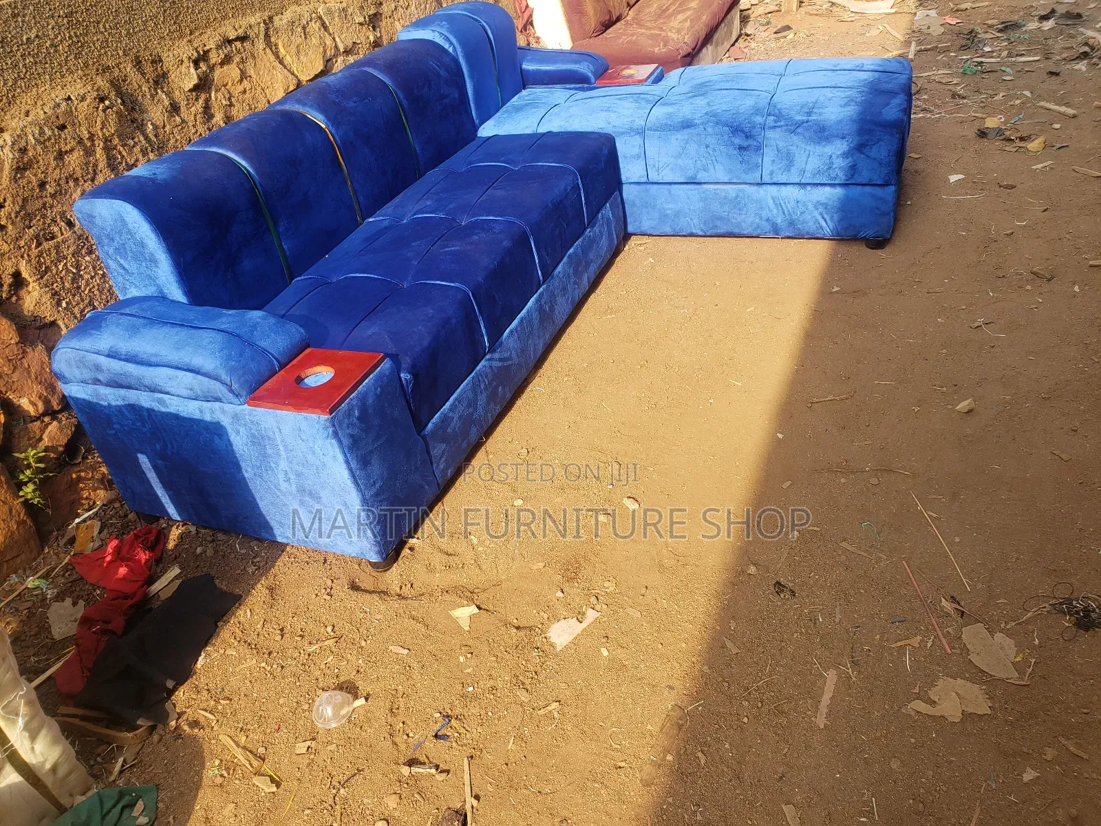 L Sofa Set Available for Sale Blue in Colour