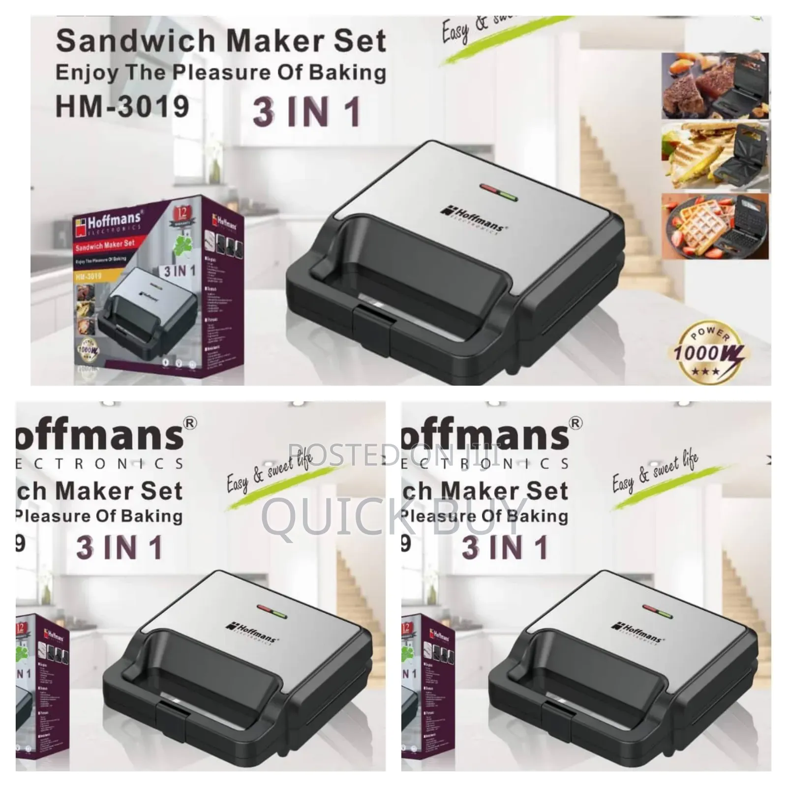 3 in 1 Hm-3019 Sandwich Maker Set